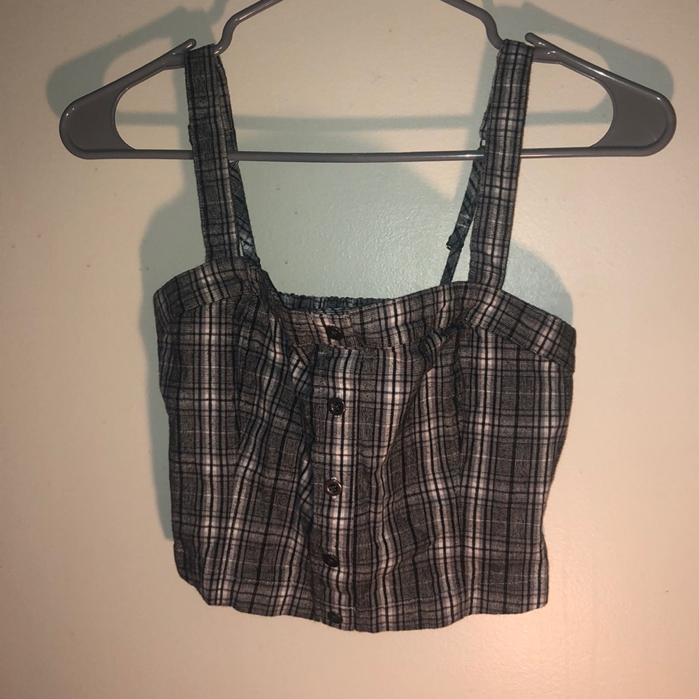 Button-Front Crop Top